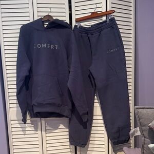 COMFRT Women's Blue Hoodie and Sweatpants Set NWOT size Large